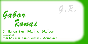 gabor ronai business card